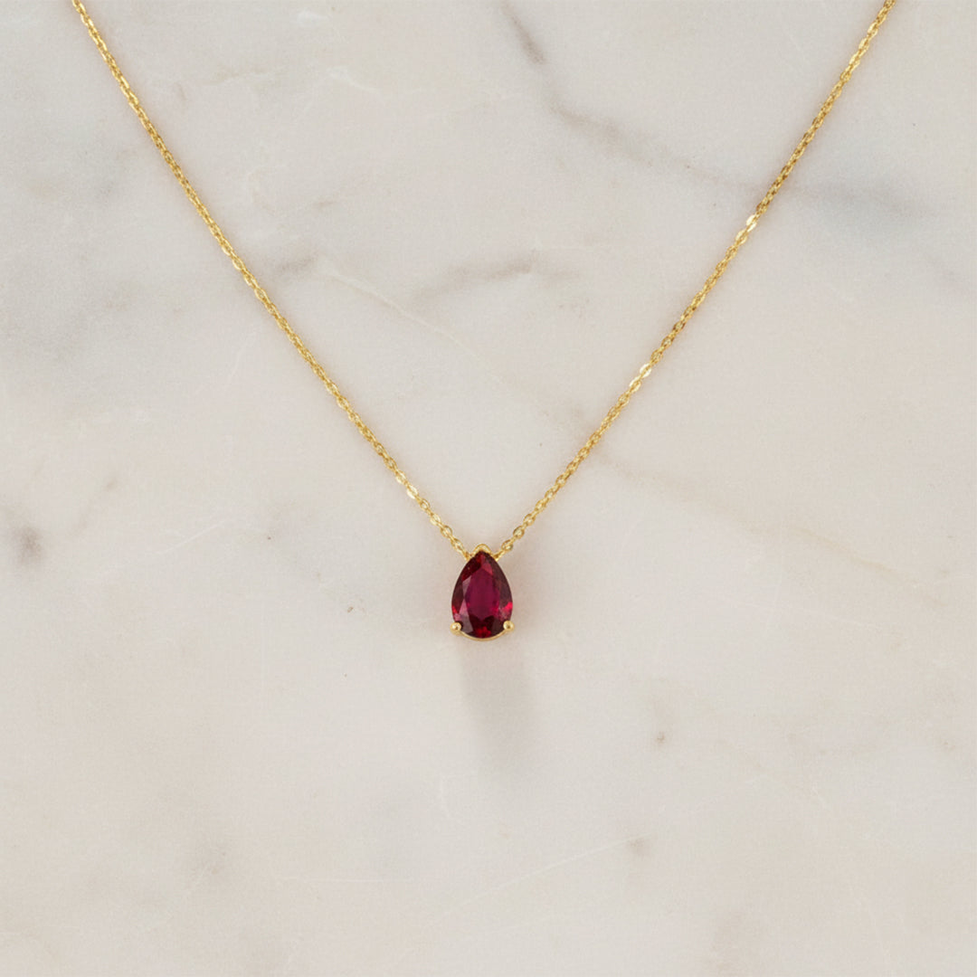 316L stainless steel birthstone necklace with a sparkling CZ pendant