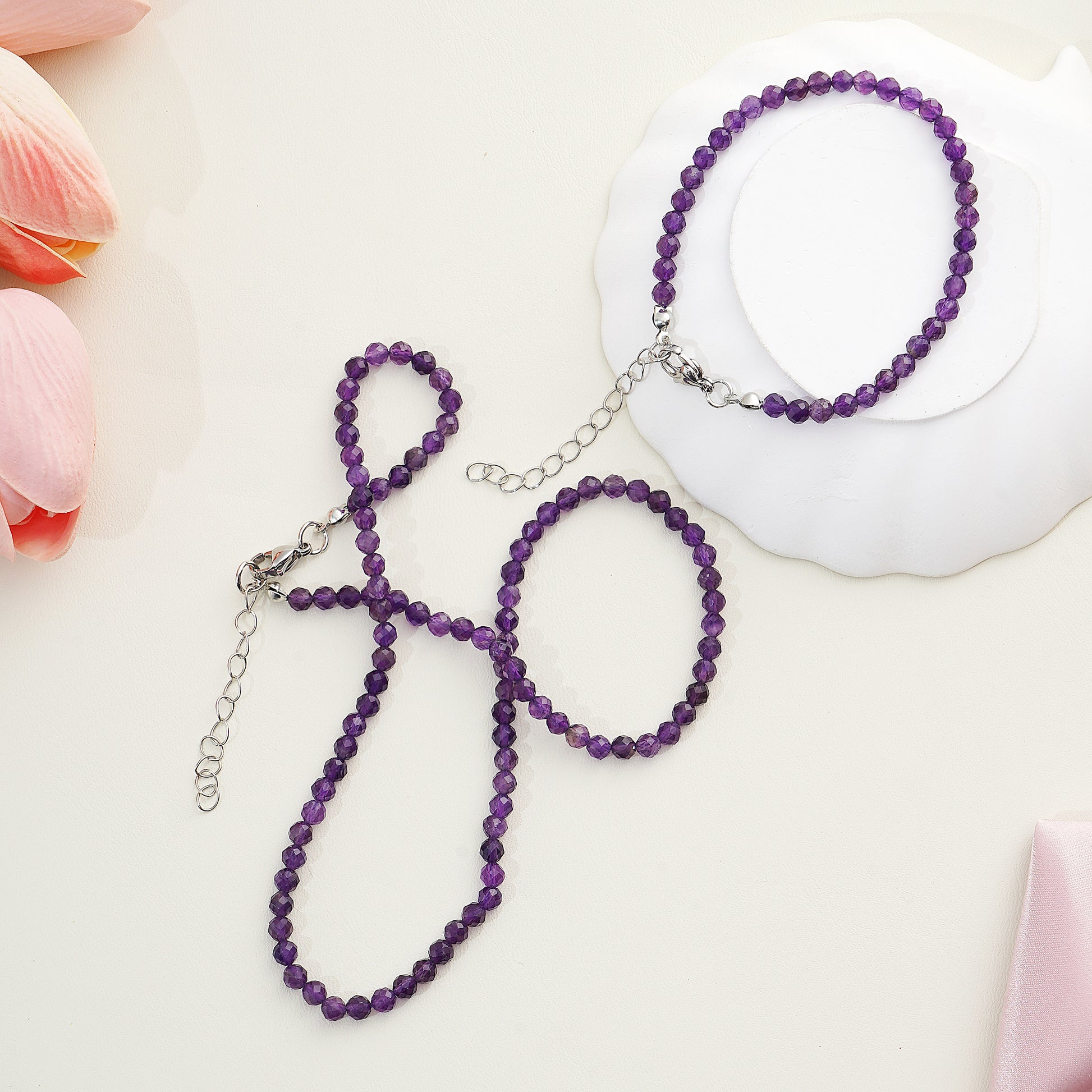 Purple beaded necklace