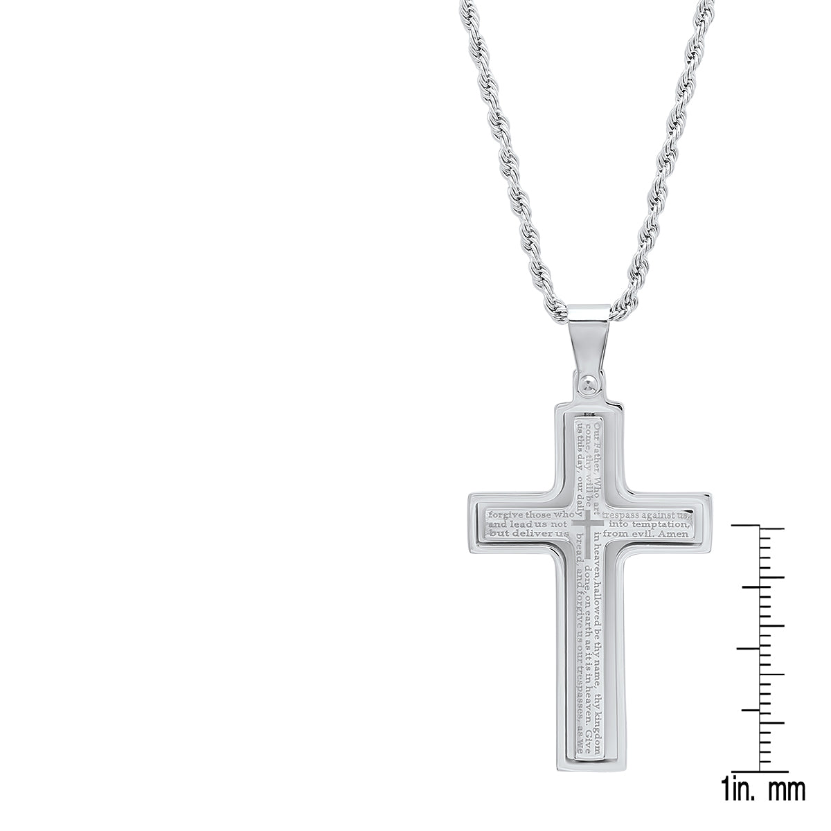 ROBUST stainless steel cross necklace with a functional spinning center.