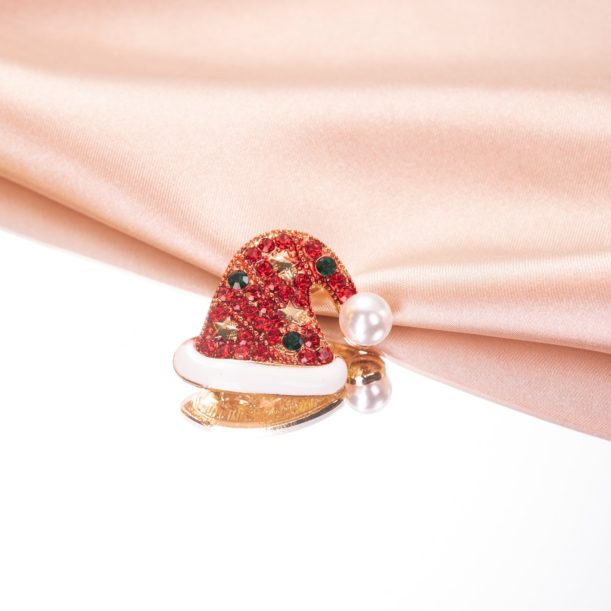 Red Crystal Christmas Pin