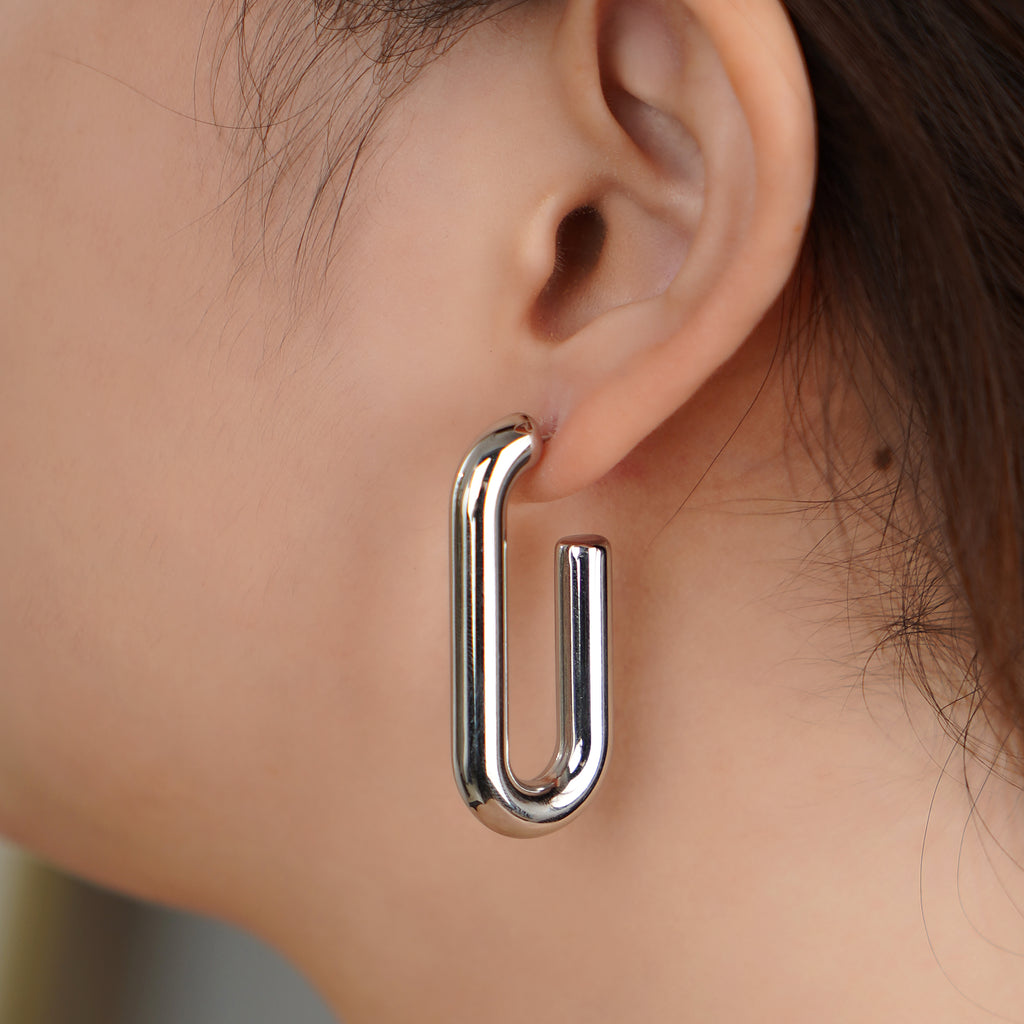 Silver hoop earnings