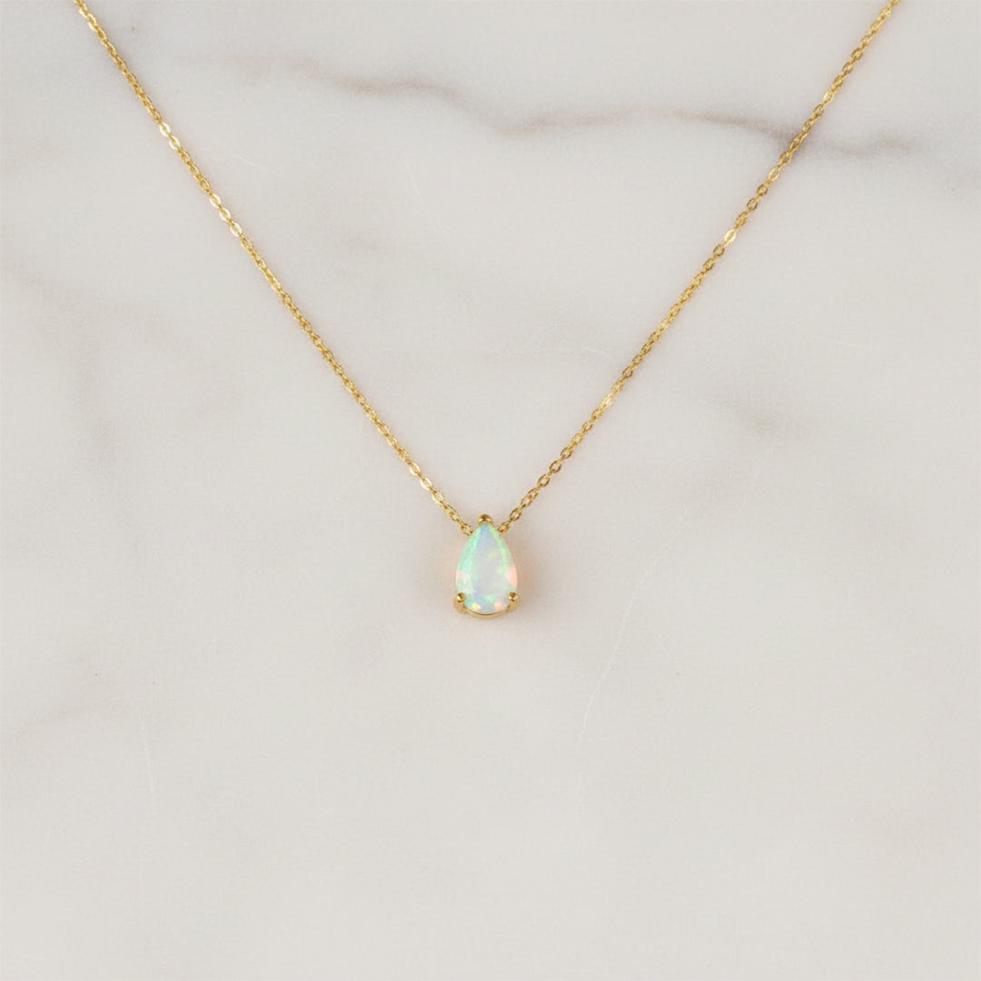 316L stainless steel birthstone necklace with a sparkling CZ pendant