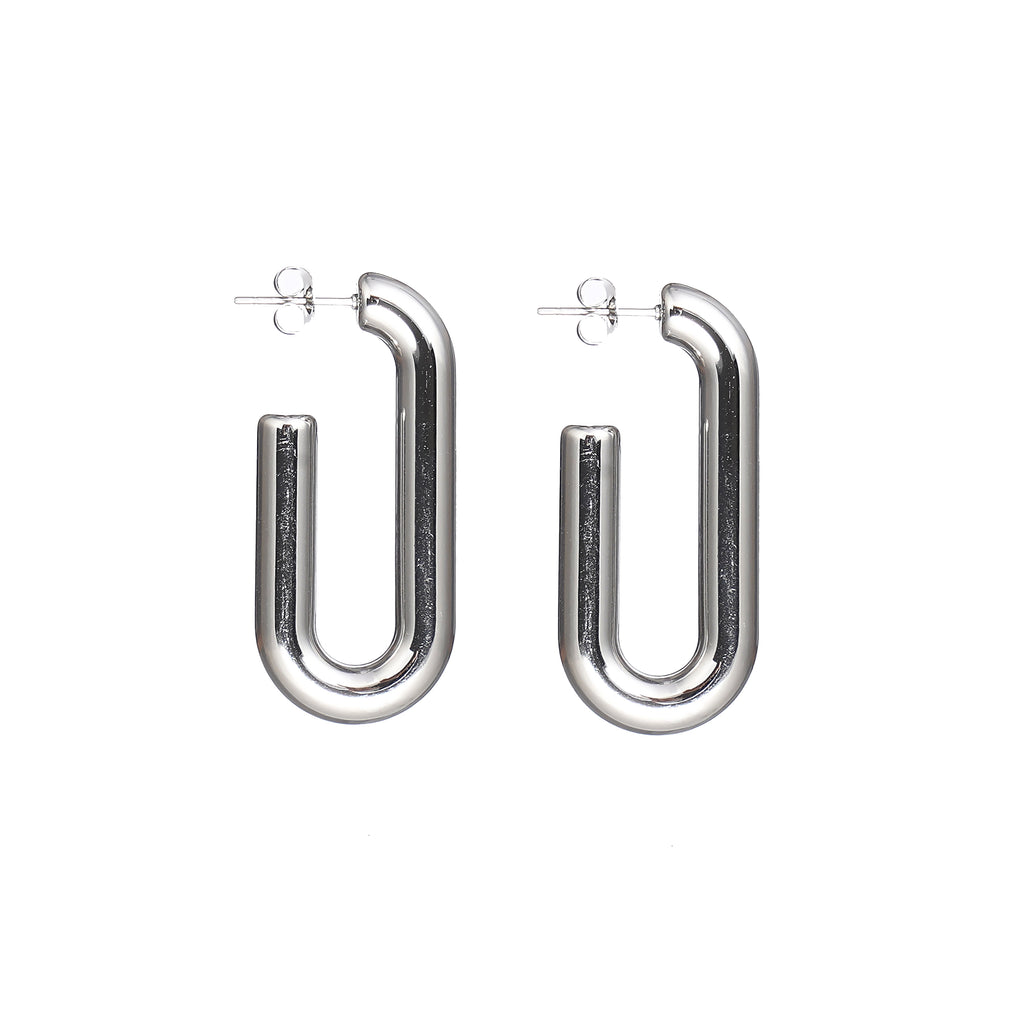 U Hoop Earring in Stainless Steel 44mm
