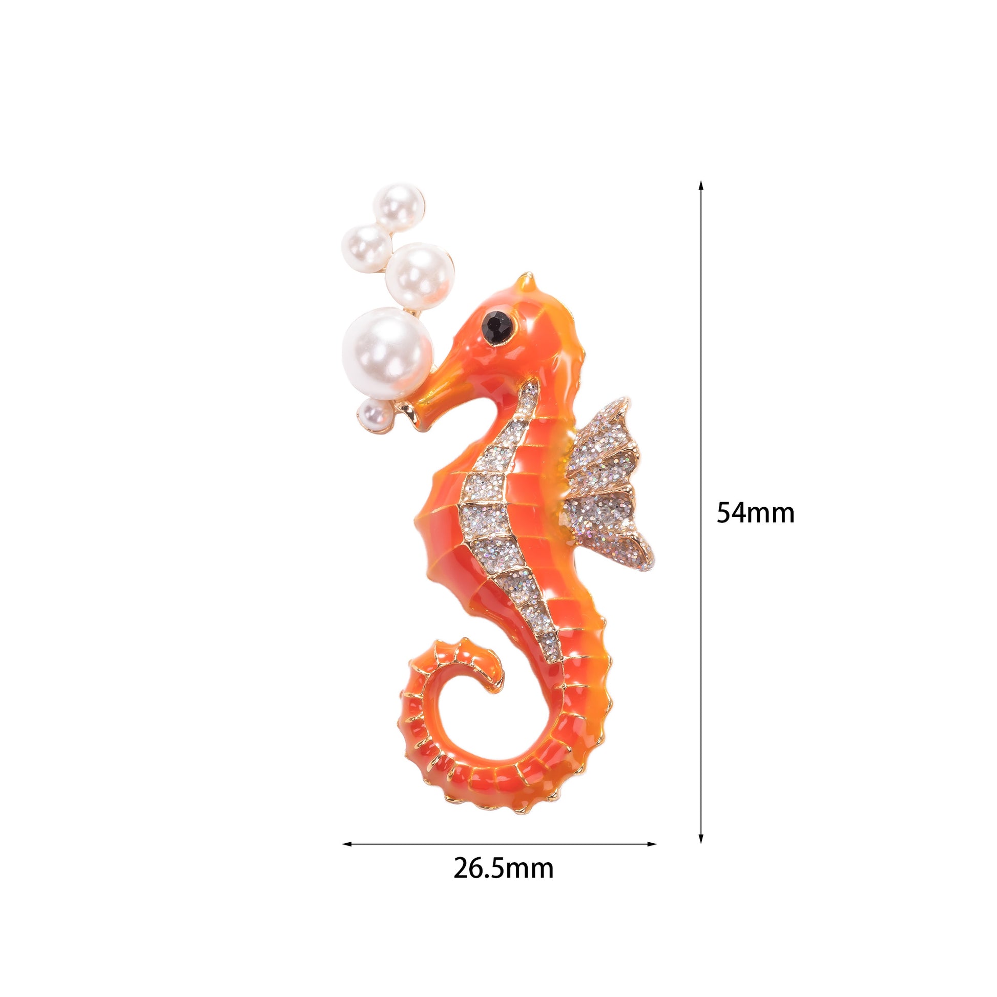 Vibrant Enameled Seahorse Brooch Pin
