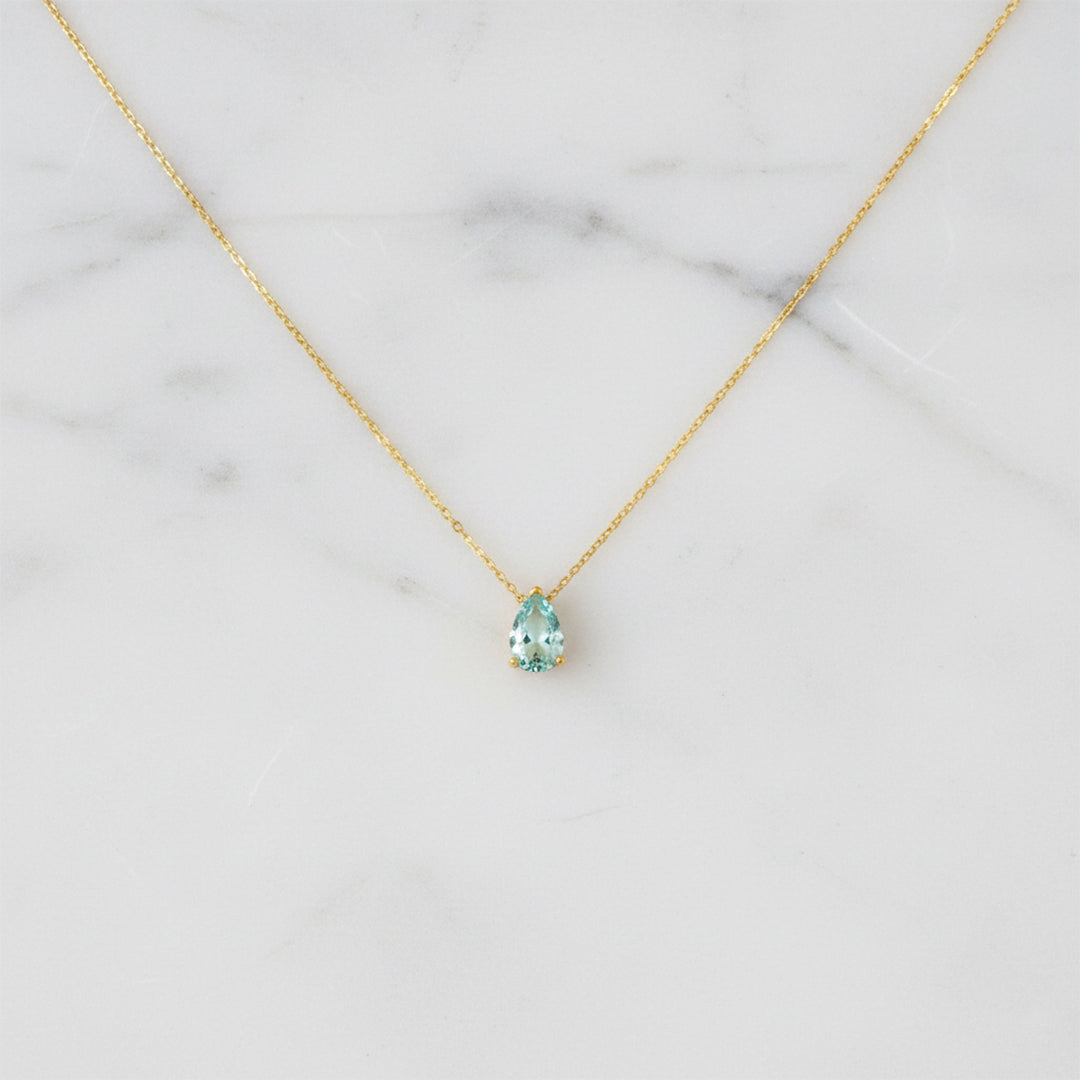 316L stainless steel birthstone necklace with a sparkling CZ pendant