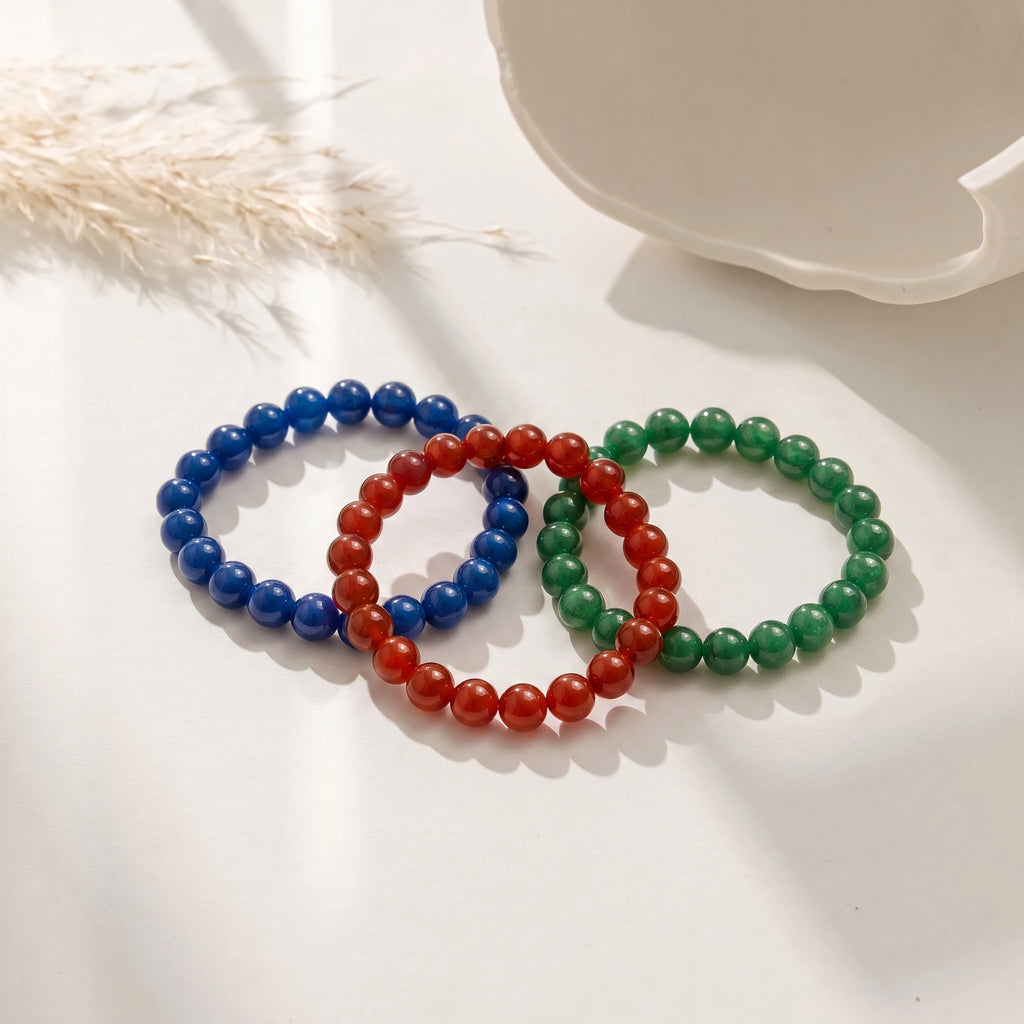 Natural Agate Stretch Unisex Bracelet – 8mm Beaded Bracelet