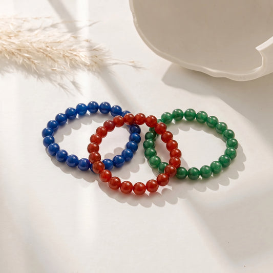 Natural Agate Stretch Unisex Bracelet – 8mm Beaded Bracelet