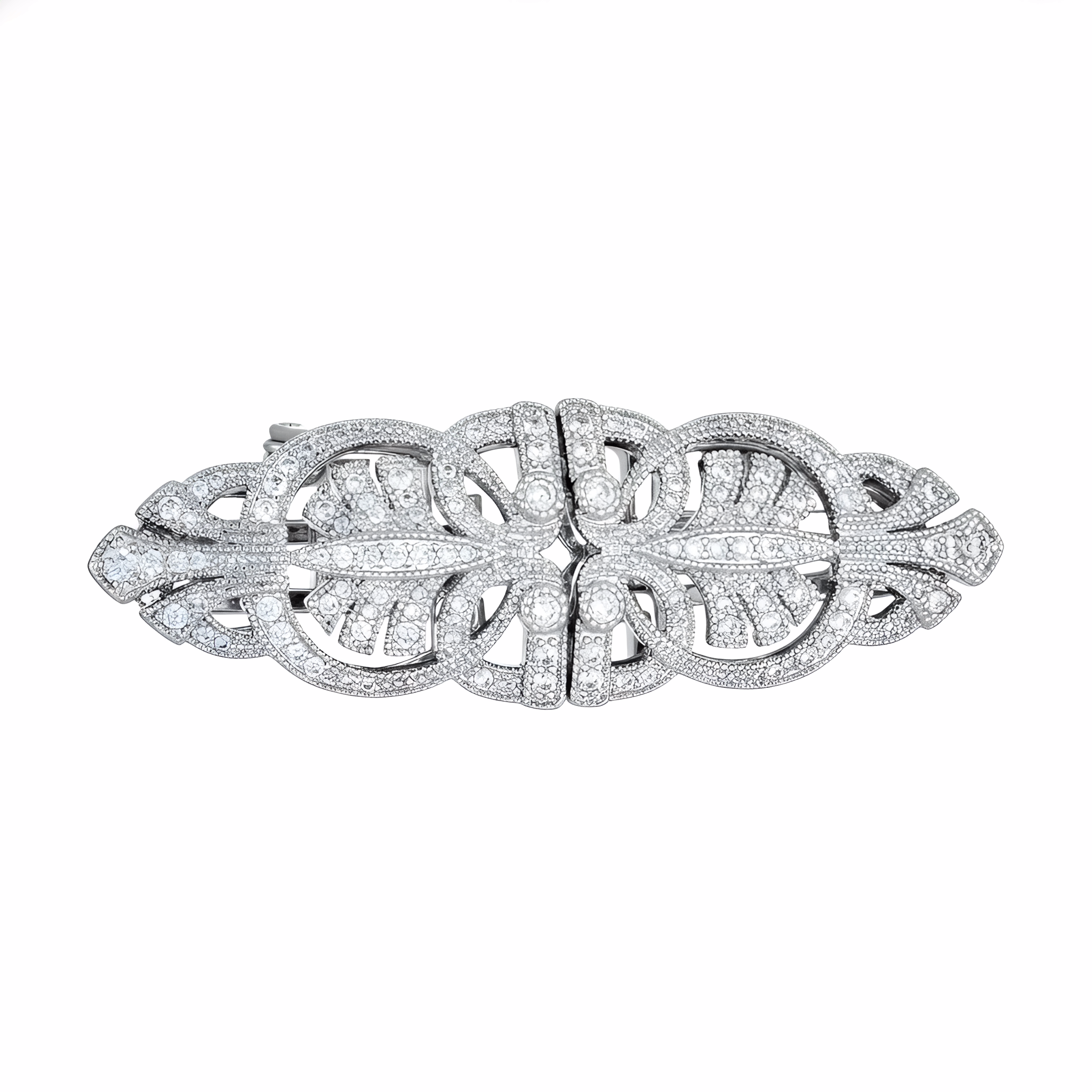 Art Deco Brooch with Pave CZ — Collar Pin, Lapel Brooch & Multi-Use Statement Clip for Women