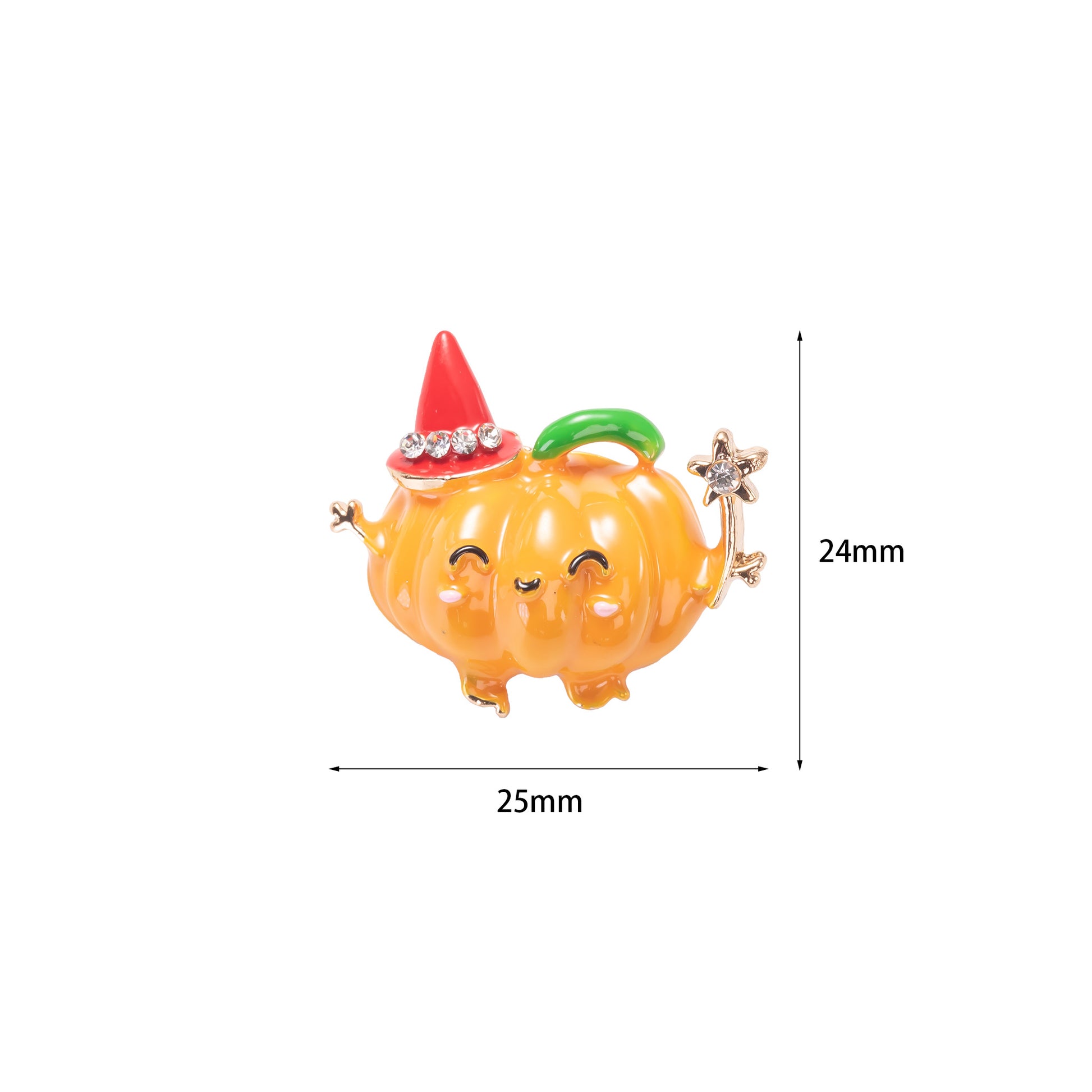 orange enameled pumpkin brooch pin for Halloween