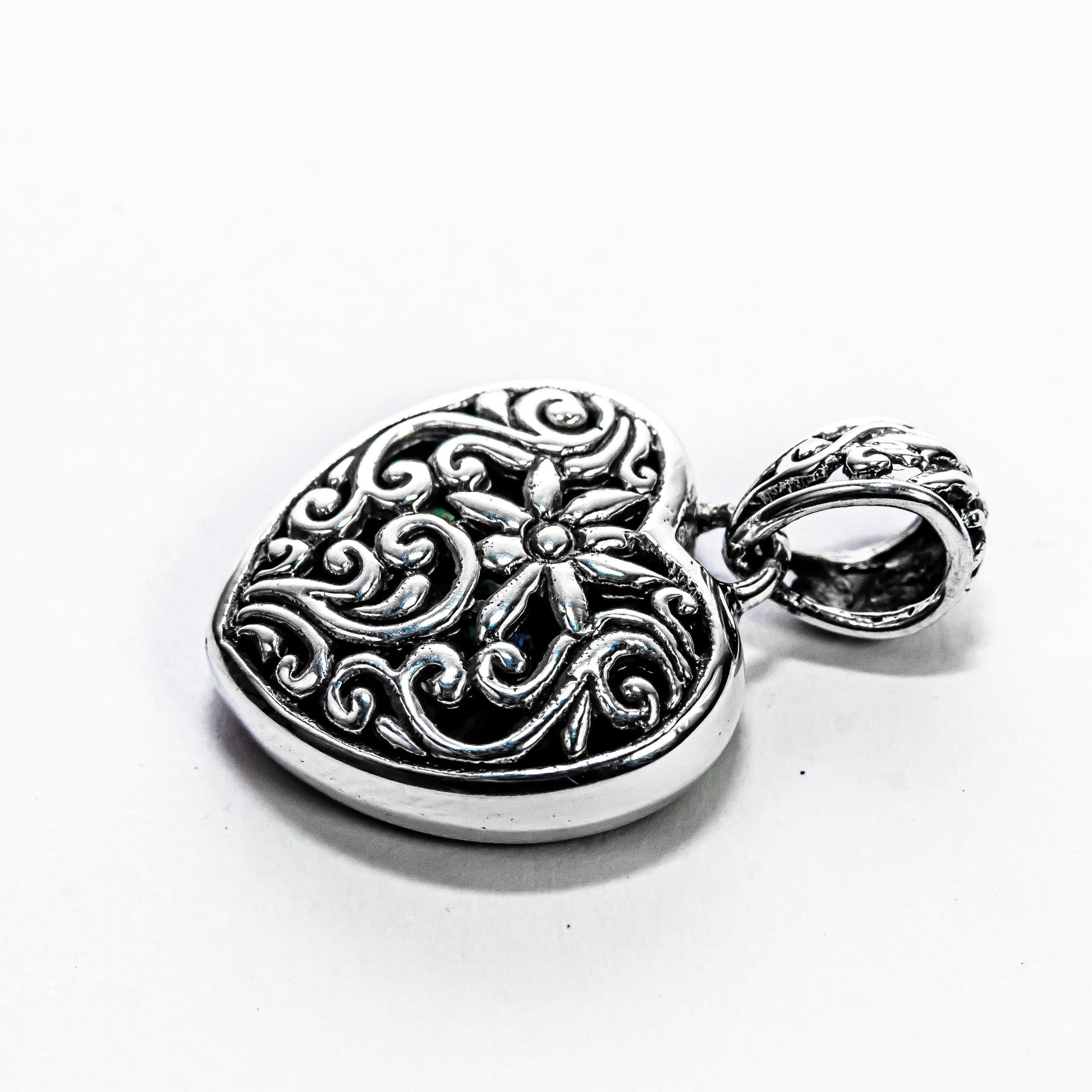 Enchanting Bali Handmade Reversible Heart Pendant in Abalone Shell
