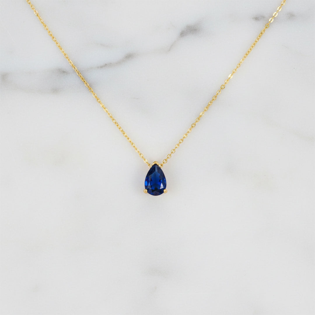 316L stainless steel birthstone necklace with a sparkling CZ pendant