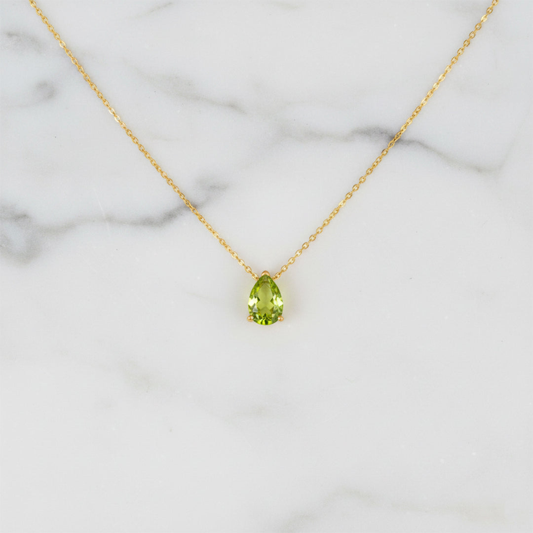 316L stainless steel birthstone necklace with a sparkling CZ pendant