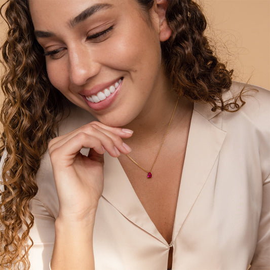 316L stainless steel birthstone necklace with a sparkling CZ pendant