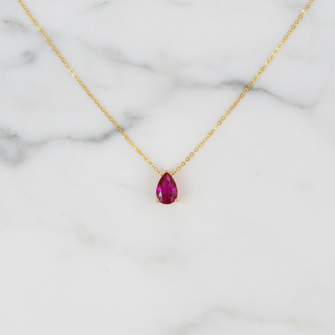 316L stainless steel birthstone necklace with a sparkling CZ pendant