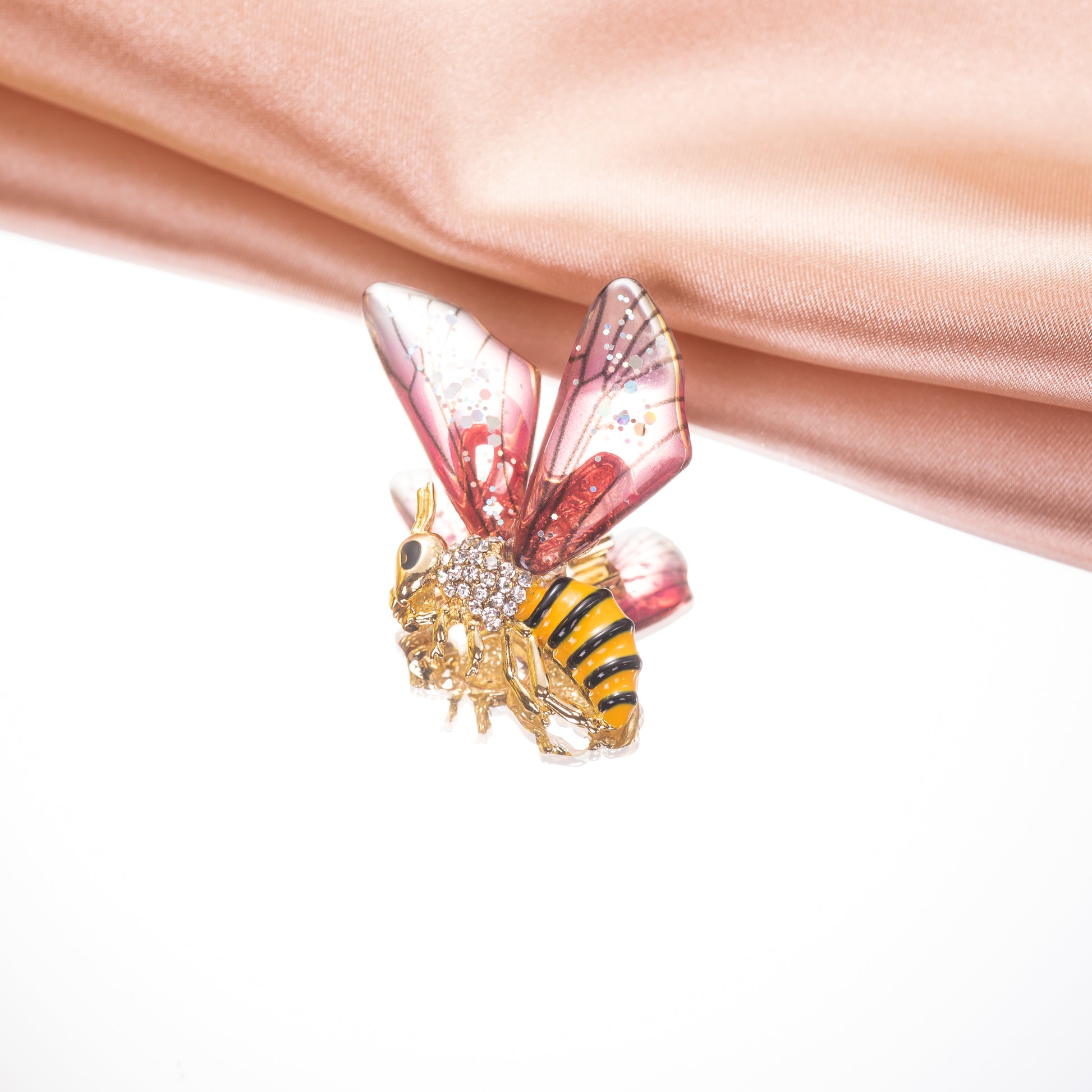 whimsical Pink Bee Enamel Brooch